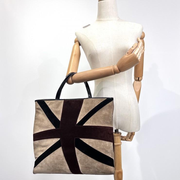 BURBERRY（バーバリー） ユニオンジャック トートバッグ スエード 