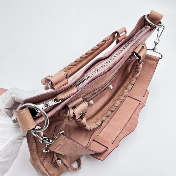 BALENCIAGA（バレンシアガ）ジャイアント・シティ 2WAYハンドバッグ ピンク レザー シルバー金具 レディース_10