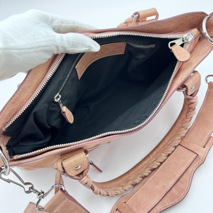 BALENCIAGA（バレンシアガ）ジャイアント・シティ 2WAYハンドバッグ ピンク レザー シルバー金具 レディース_11