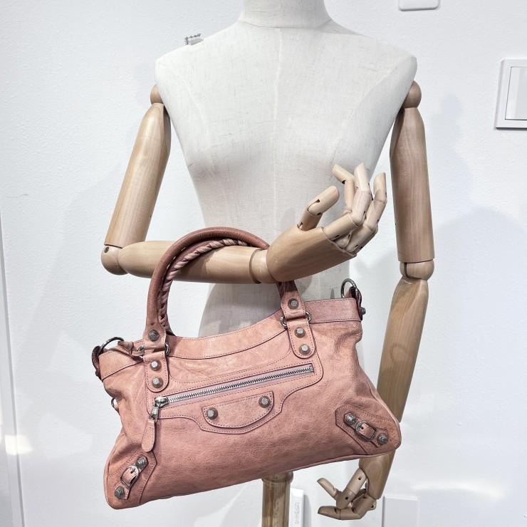 BALENCIAGA（バレンシアガ）ジャイアント・シティ 2WAYハンドバッグ ピンク レザー シルバー金具 レディース_1
