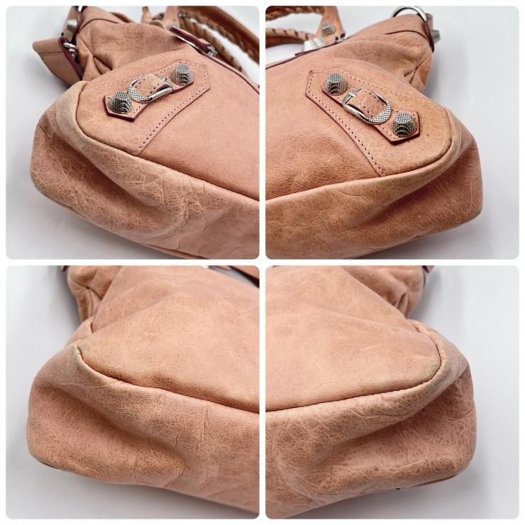 BALENCIAGA（バレンシアガ）ジャイアント・シティ 2WAYハンドバッグ ピンク レザー シルバー金具 レディース_4