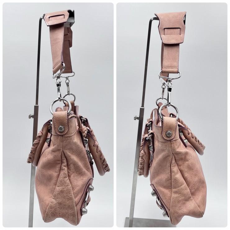 BALENCIAGA（バレンシアガ）ジャイアント・シティ 2WAYハンドバッグ ピンク レザー シルバー金具 レディース_5
