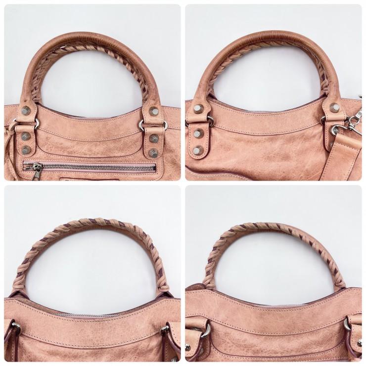 BALENCIAGA（バレンシアガ）ジャイアント・シティ 2WAYハンドバッグ ピンク レザー シルバー金具 レディース_8