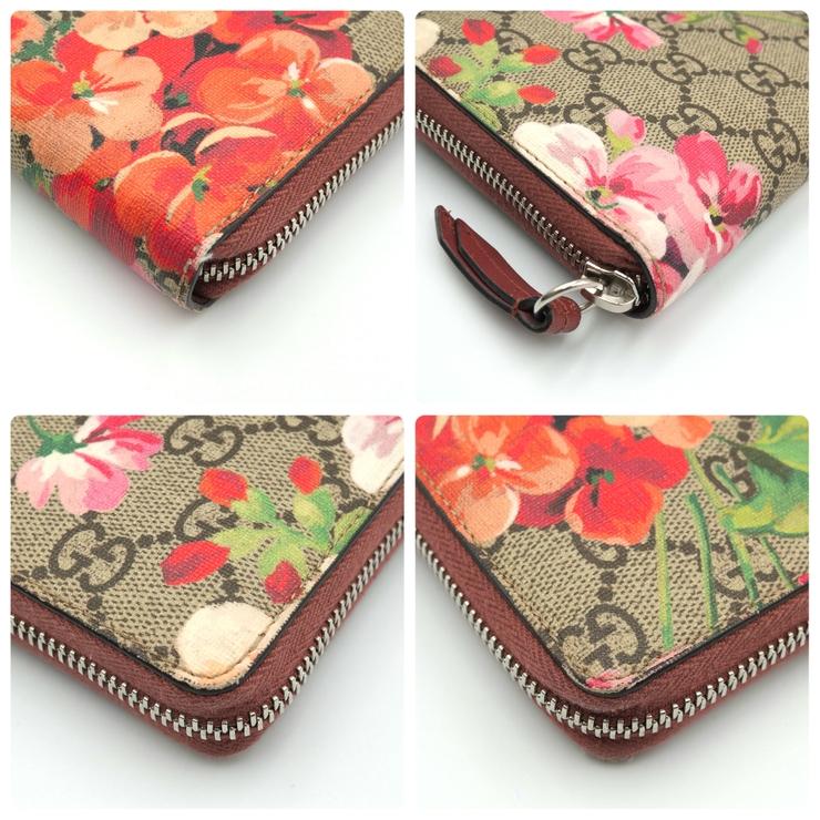 GUCCI（グッチ） GGブルームス GGスプリーム ラウンドファスナー長財布