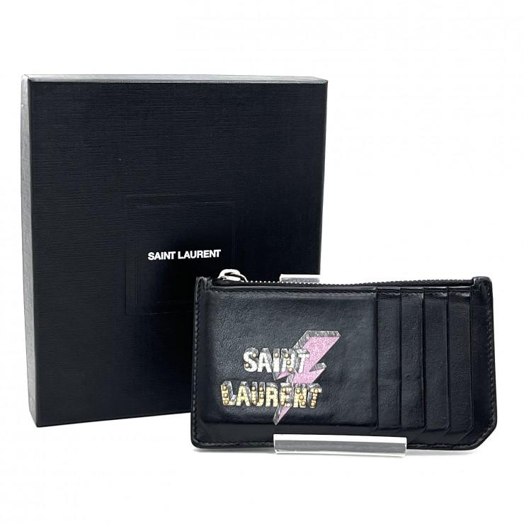 SAINT LAURENT（サンローラン）スタッズロゴ ジップカードケース