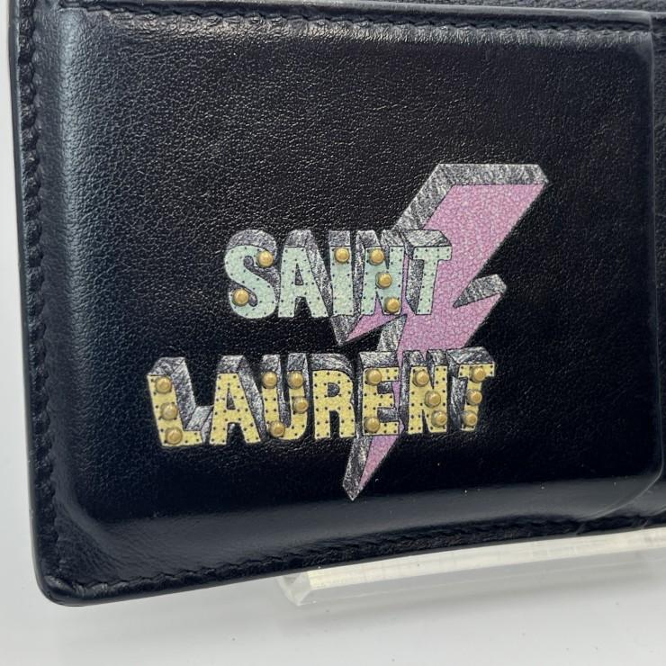 SAINT LAURENT（サンローラン）スタッズロゴ ジップカードケース