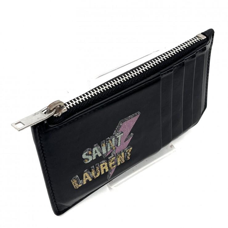 SAINT LAURENT（サンローラン）スタッズロゴ ジップカードケース