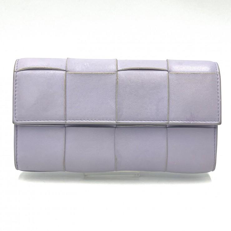 BOTTEGA VENETA（ボッテガヴェネタ）カセット長財布 パープル 