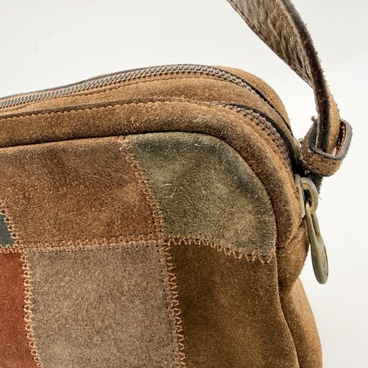 CELINE（セリーヌ）ヴィンテージ パッチワーク ショルダーバッグ スエード マルチカラー ゴールドトーン金具 レディース 斜め掛け イタリア製 CELINE - CELINE（セリーヌ）ヴィンテージ パッチワーク ショルダー