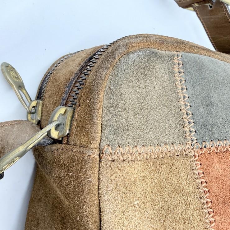 CELINE（セリーヌ）ヴィンテージ パッチワーク ショルダーバッグ スエード マルチカラー ゴールドトーン金具 レディース 斜め掛け イタリア製 CELINE（セリーヌ） ヴィンテージ パッチワーク スエード ショルダー
