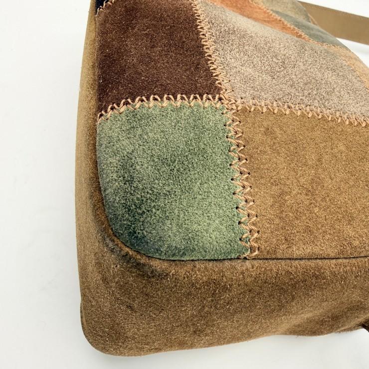 CELINE（セリーヌ）ヴィンテージ パッチワーク ショルダーバッグ スエード マルチカラー ゴールドトーン金具 レディース 斜め掛け イタリア製 CELINE（セリーヌ） ヴィンテージ パッチワーク スエード ショルダー