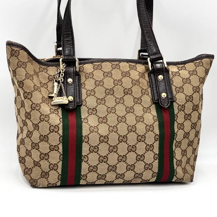 GUCCI（グッチ） GGキャンバス シェリーライン トートバッグ レザー
