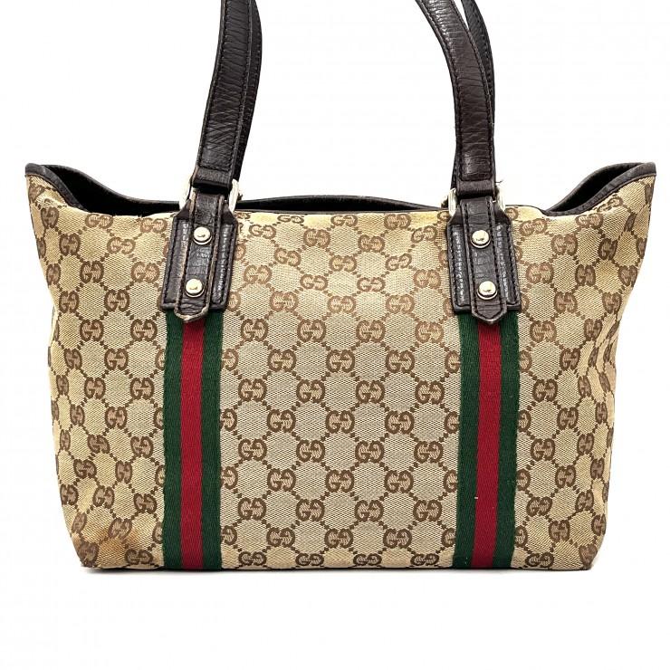GUCCI（グッチ） GGキャンバス シェリーライン トートバッグ レザー 