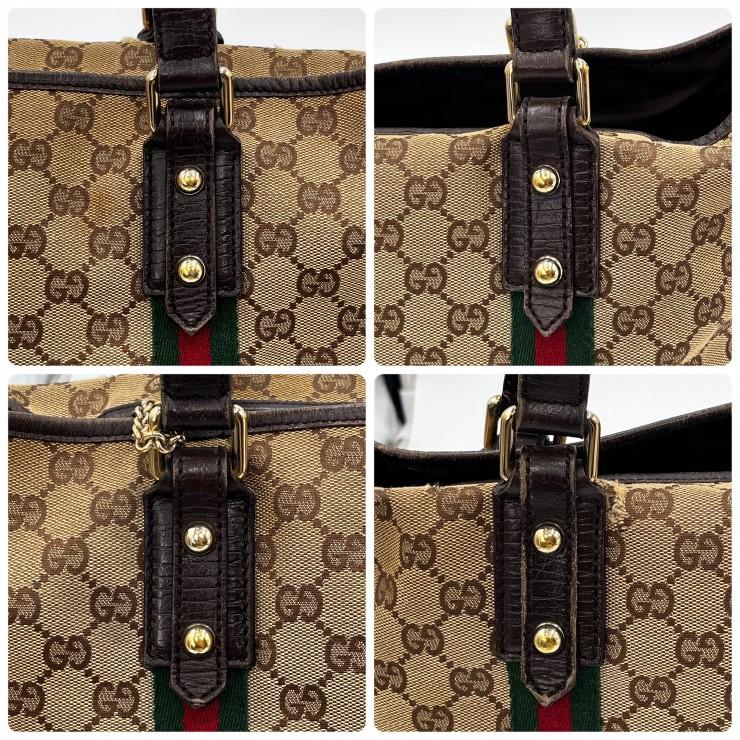 GUCCI（グッチ） GGキャンバス シェリーライン トートバッグ レザー
