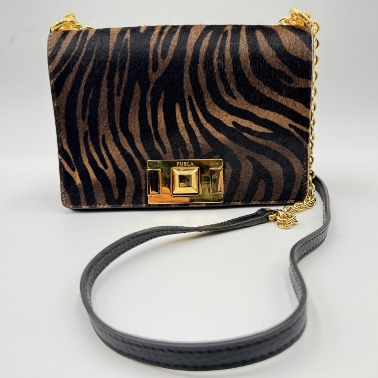 FURLA（フルラ）ミミ ミニショルダーバッグ ゼブラ柄 ハラコ レザー 