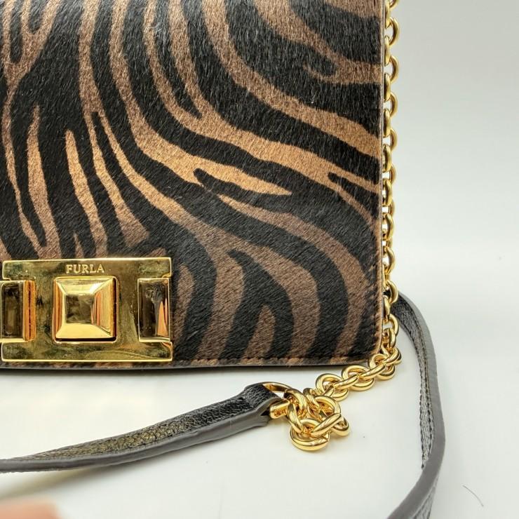 FURLA（フルラ）ミミ ミニショルダーバッグ ゼブラ柄 ハラコ レザー 