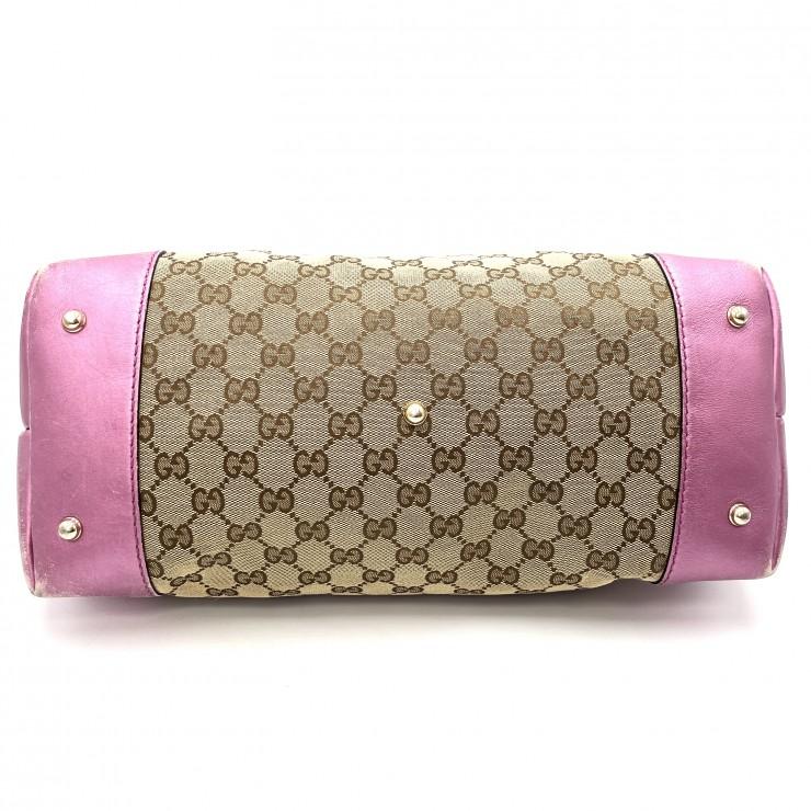GUCCI（グッチ） GGキャンバス ハートチャーム トートバッグ ピンク
