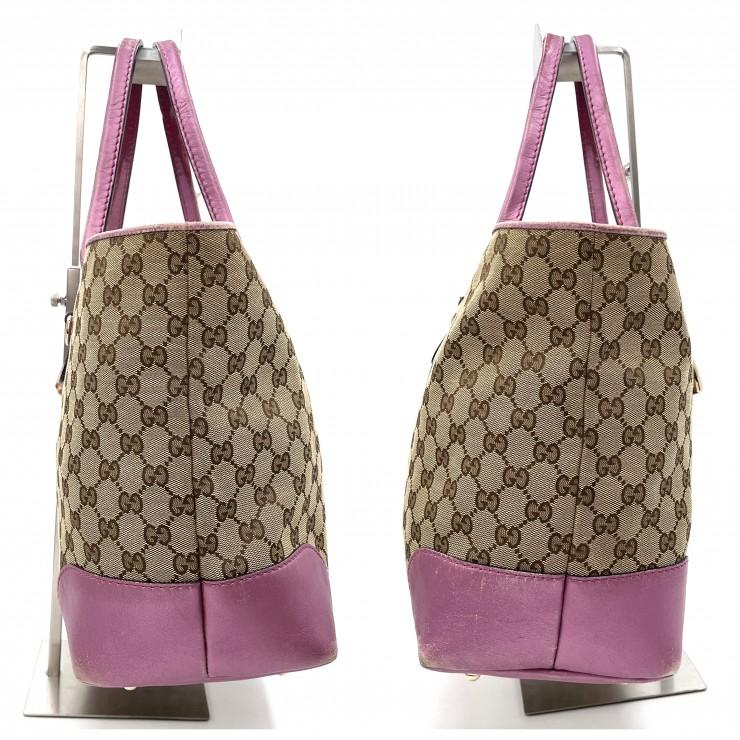 GUCCI（グッチ） GGキャンバス ハートチャーム トートバッグ ピンク 