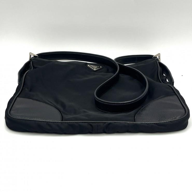 PRADA（プラダ） Tessuto ナイロン ショルダーバッグ 黒 レザー 