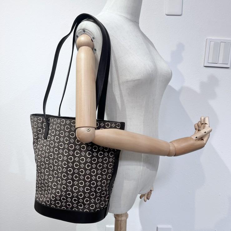 CELINE（セリーヌ） Cマカダム ヴィンテージ トートバッグ ブラウン系