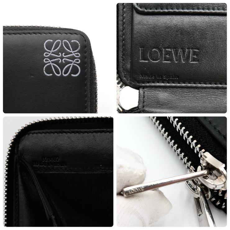 LOEWE（ロエベ） アナグラム ダブルジップ 二つ折り財布 コンパクト
