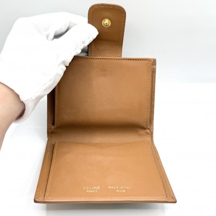 極美品 セリーヌ マカダム 二つ折り財布 トリオンフ金具 レザー ヴィンテージ CELINE（セリーヌ） マカダム ヴィンテージ がま口 二つ折り財布