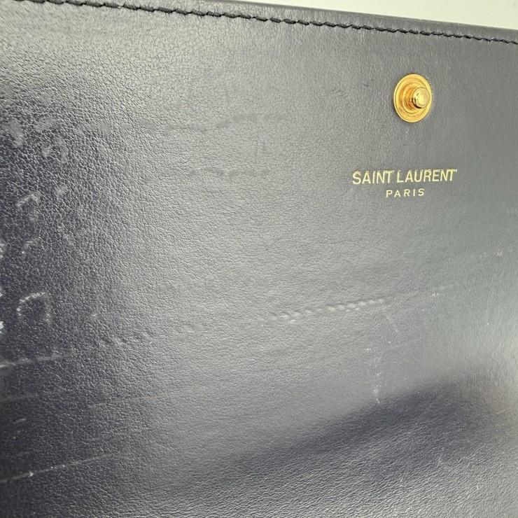 SAINT LAURENT（サンローラン）モノグラム フラップ長財布 クロコ型