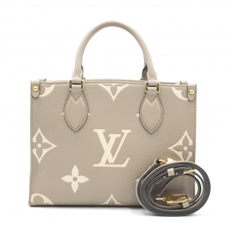 LOUIS VUITTON オンザゴーPM 2WAYバッグ グレージュ LOUIS VUITTON（ルイ・ヴィトン） オンザゴー PM 2WAYハンドバッグ