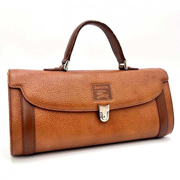 BURBERRY（バーバリー） ヴィンテージ ハンドバッグ ブラウン レザー