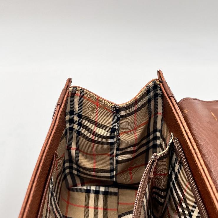 BURBERRY（バーバリー） ヴィンテージ ハンドバッグ ブラウン レザー