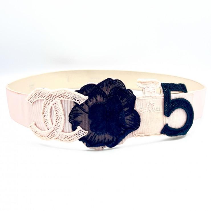 CHANEL（シャネル） ココマーク カメリア No.5モチーフ ベルト ピンク 