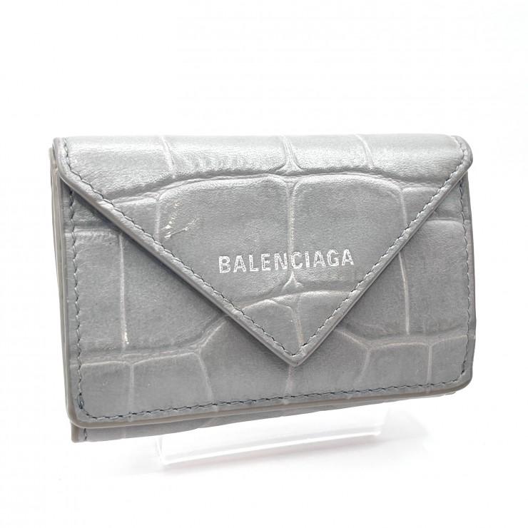 h*7様 BALENCIAGA ペーパー　三つ折り財布 グレー BALENCIAGA（バレンシアガ） ペーパー ミニウォレット 三つ折り財布