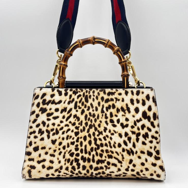 GUCCI（グッチ） ニムフェア 2WAYハンドバッグ レオパード ハラコ 