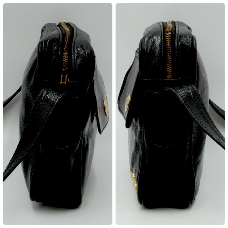CELINE（セリーヌ） ヴィンテージ 馬車金具 ショルダーバッグ ブラック