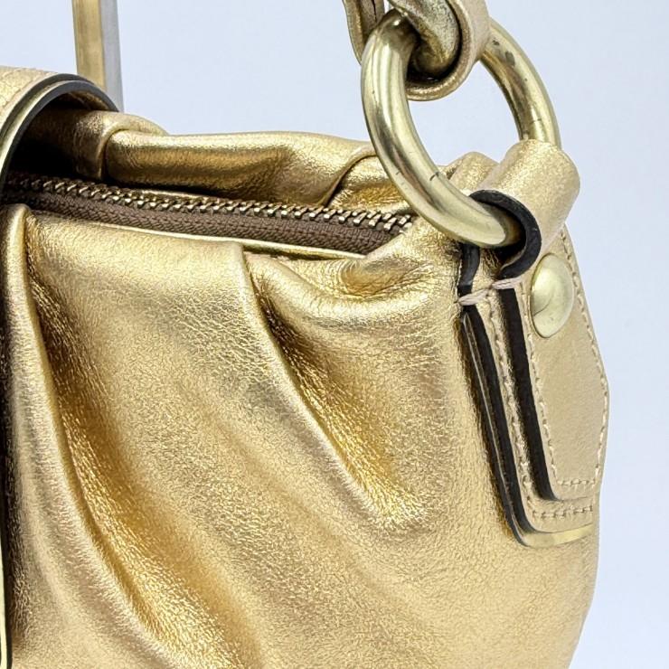 COACH（コーチ） ターンロック レザー チェーンショルダーバッグ