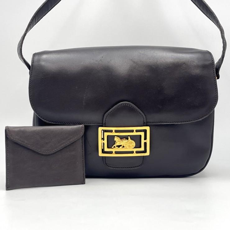CELINE（セリーヌ） 馬車金具 ヴィンテージ ショルダーバッグ レザー