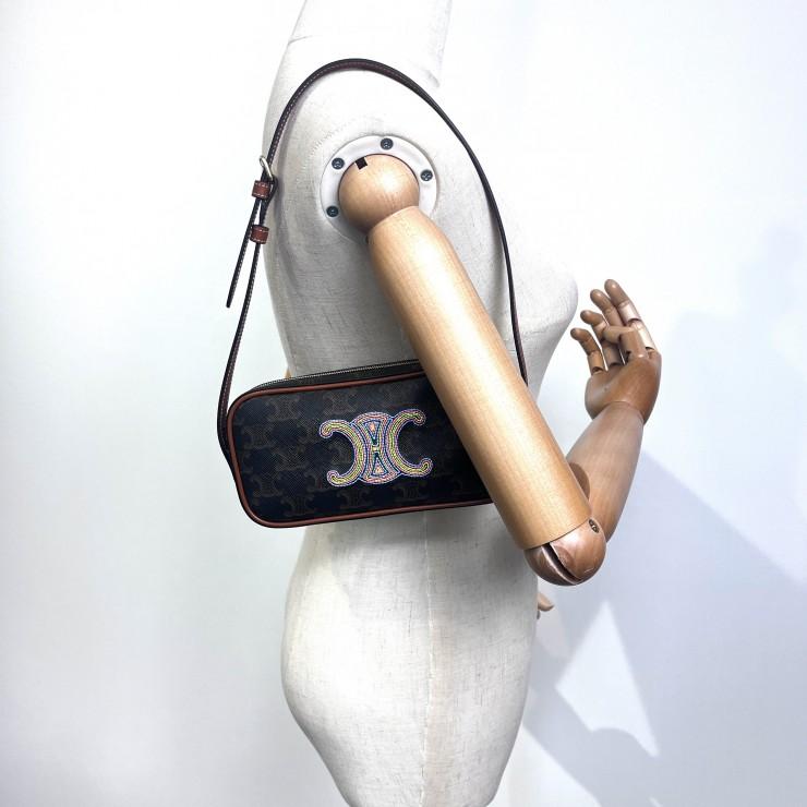 CELINE（セリーヌ） トリオンフ ミニカメラバッグ PVC レザー ブラウン