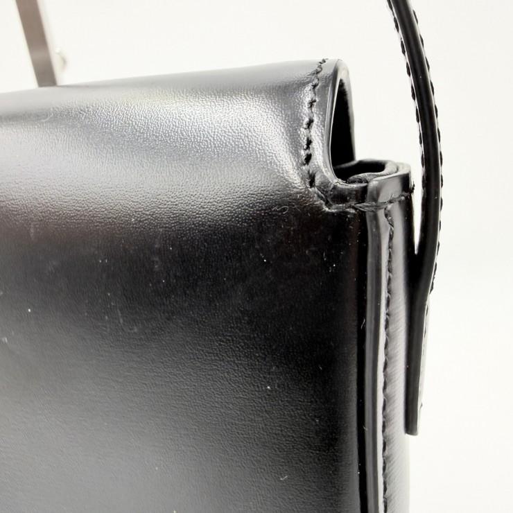 CELINE（セリーヌ）トリオンフ ショルダーバッグ ブラック レザー ゴールド金具 レディース フラップバッグ ヴィンテージ【中古】_11