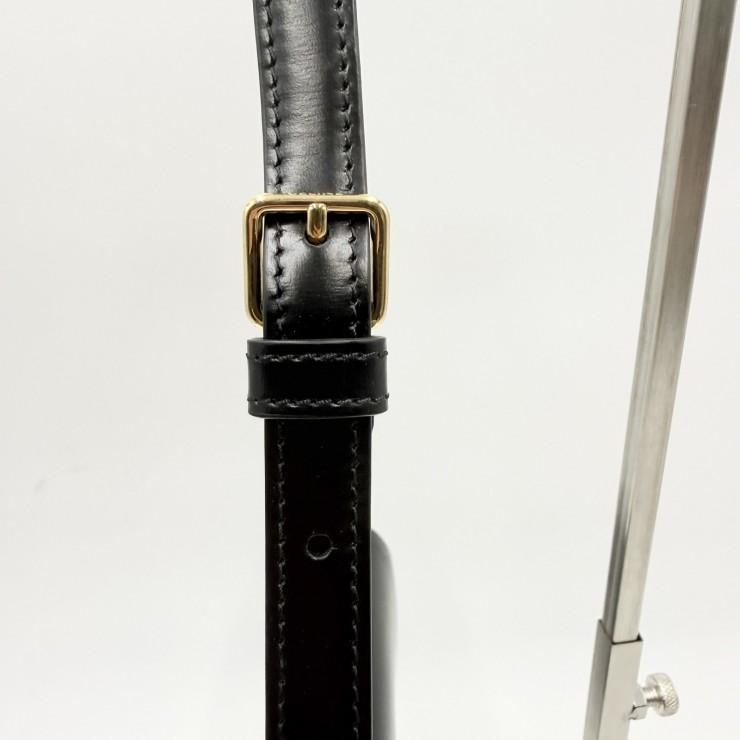 CELINE（セリーヌ）トリオンフ ショルダーバッグ ブラック レザー ゴールド金具 レディース フラップバッグ ヴィンテージ【中古】_14