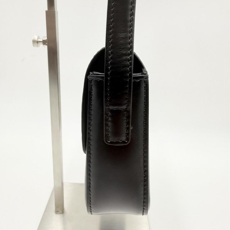 CELINE（セリーヌ）トリオンフ ショルダーバッグ ブラック レザー ゴールド金具 レディース フラップバッグ ヴィンテージ【中古】_16