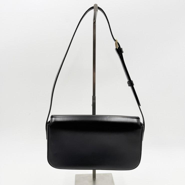 CELINE（セリーヌ）トリオンフ ショルダーバッグ ブラック レザー ゴールド金具 レディース フラップバッグ ヴィンテージ【中古】_8