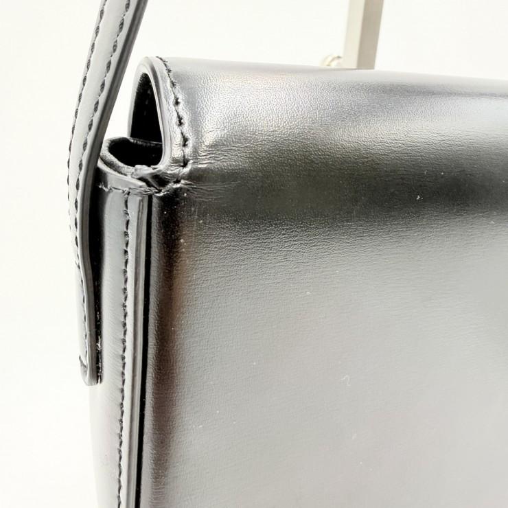 CELINE（セリーヌ）トリオンフ ショルダーバッグ ブラック レザー ゴールド金具 レディース フラップバッグ ヴィンテージ【中古】_9