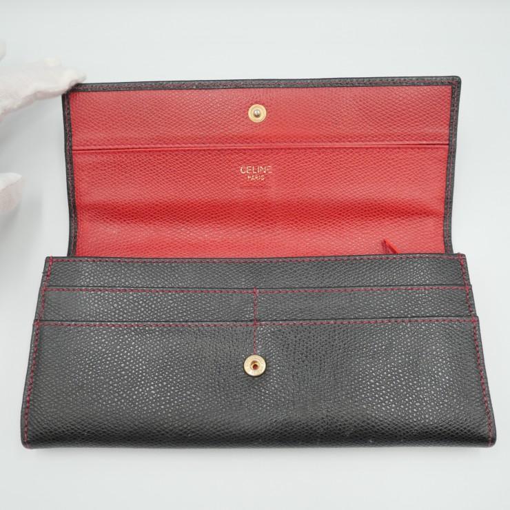 CELINE（セリーヌ） 長財布 二つ折りフラップウォレット ブラック 