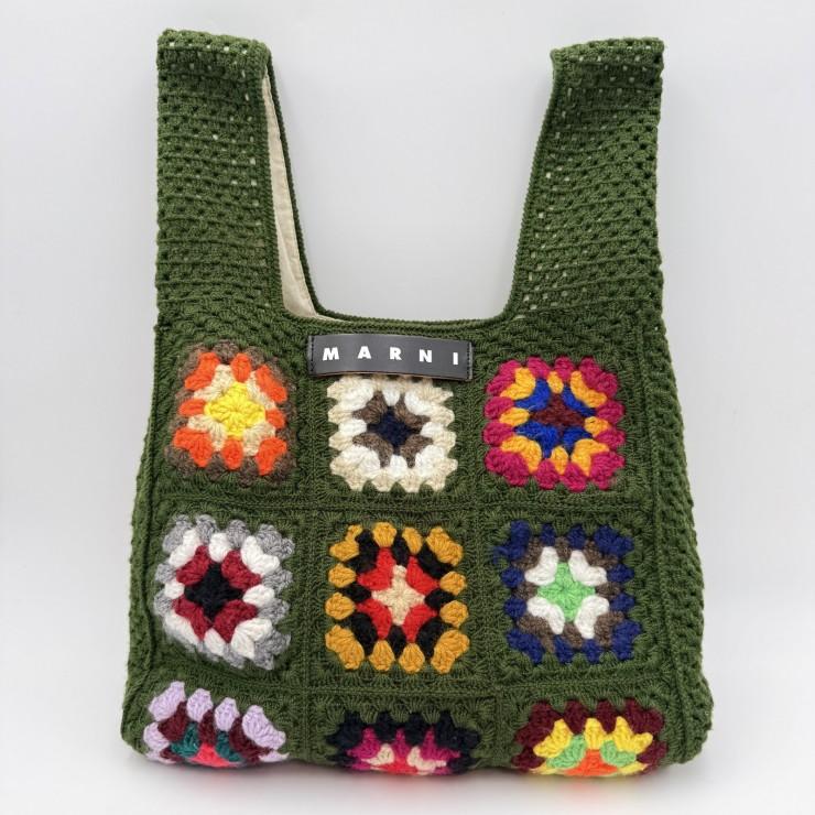 MARNI（マルニ） FISHバッグ クロシェ トートバッグ グリーン マルチ