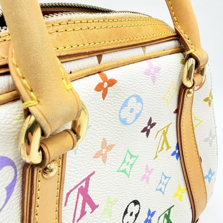 LOUIS VUITTON（ルイ・ヴィトン）プリシラ ヴィンテージ ハンドバッグ マルチカラー ホワイト レザー ゴールドトーン金具 レディース_17