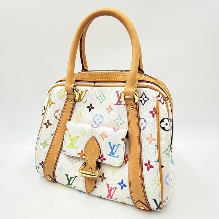 LOUIS VUITTON（ルイ・ヴィトン）プリシラ ヴィンテージ ハンドバッグ マルチカラー ホワイト レザー ゴールドトーン金具 レディース_2