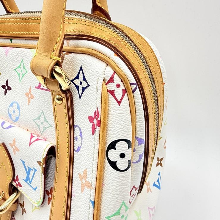 LOUIS VUITTON（ルイ・ヴィトン）プリシラ ヴィンテージ ハンドバッグ マルチカラー ホワイト レザー ゴールドトーン金具 レディース_5