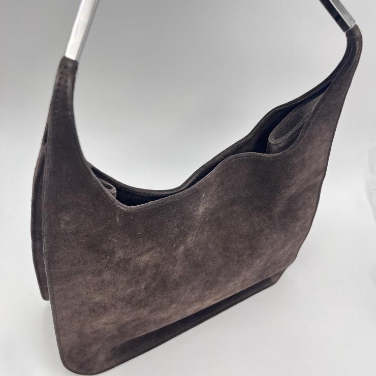 GUCCI グッチ ワンショルダーバッグ スエード ヴィンテージ グレージュ GUCCI（グッチ） ヴィンテージ ワンショルダーバッグ スエード レザー