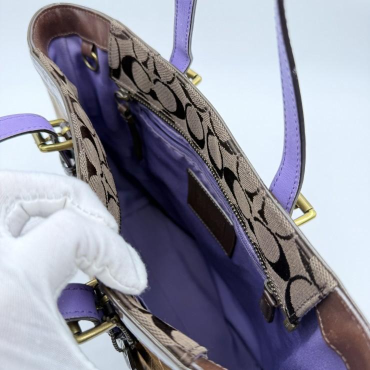 COACH（コーチ） シグネチャー パッチワーク トートバッグ ブラウン系