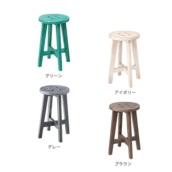 スツール カウンターチェア 丸椅子 イス 天然木 古材風 ビンテージ